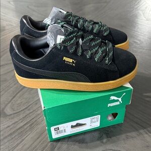 Puma Suede XL Black and Gold Sneakers
